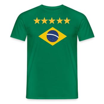 T-shirt de football brésilien - T-shirt homme - vert - Devant - AI Model Male 178 dark (178cm)