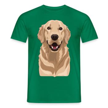 Golden retriever - T-shirt homme - vert - Devant - AI Model Male 178 dark (178cm)