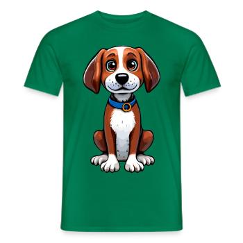 Cute dog - Men's T-Shirt - kelly green - Front - AI Model Male 178 dark (178cm)