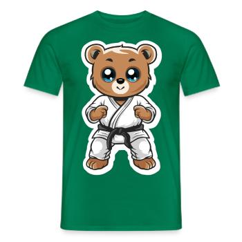 Ours en peluche autodéfense - T-shirt homme - vert - Devant - AI Model Male 178 dark (178cm)