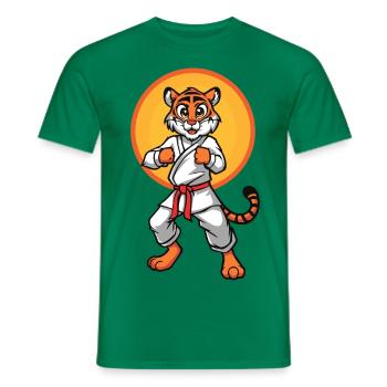 Karate Tiger - Men's T-Shirt - kelly green - Front - AI Model Male 178 dark (178cm)