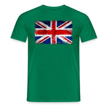 Drapeau vintage britannique - T-shirt homme - vert - Devant - AI Model Male 178 dark (178cm)