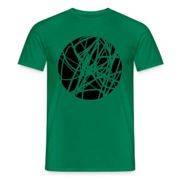 Scribbled chaotic strokes pattern - Men's T-Shirt - kelly green - Front - AI Model Male 178 dark (178cm)