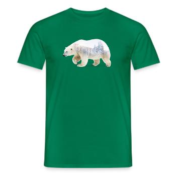 Ours polaire - T-shirt homme - vert - Devant - AI Model Male 178 dark (178cm)