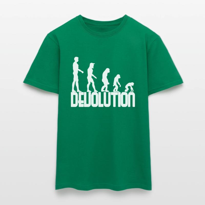 Devolution Evolution schlichtes Design Männer T-Shirt