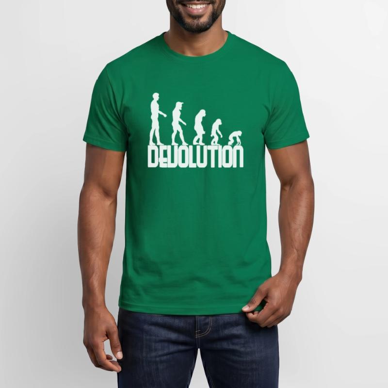 Devolution Evolution schlichtes Design Männer T-Shirt