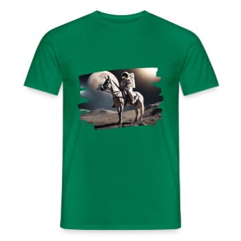 Astronaut on horse in space - Men's T-Shirt - kelly green - Front - AI Model Male 178 dark (178cm)