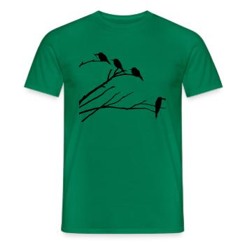 Birds on branch - Men's T-Shirt - kelly green - Front - AI Model Male 178 dark (178cm)