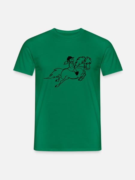 cavalière de poney - T-shirt homme - vert