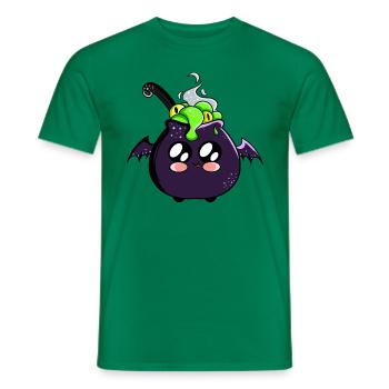 Kawaii Halloween Cauldron - Men's T-Shirt - kelly green - Front - AI Model Male 178 dark (178cm)