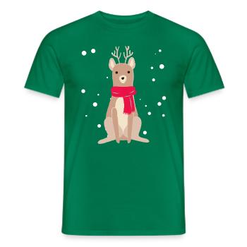 Rentier Schal reindeer rudolph elch snow winter - Männer T-Shirt - Kelly Green - Vorne - AI Model Male 178 dark (178cm)