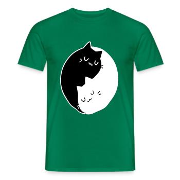 chats - T-shirt homme - vert - Devant - AI Model Male 178 dark (178cm)