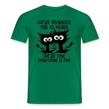 52nd Wedding Anniversary 52 Years Married - Men's T-Shirt - kelly green - Front - AI Model Male 178 dark (178cm)