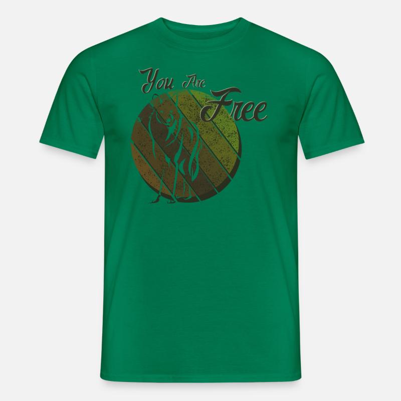Du bist ein freier Wolf - Männer T-Shirt - Kelly Green