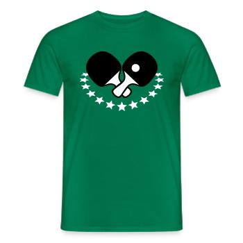 Tischtennisschläger Tischtennis Tischtennisball - Männer T-Shirt - Kelly Green - Vorne - AI Model Male 178 dark (178cm)