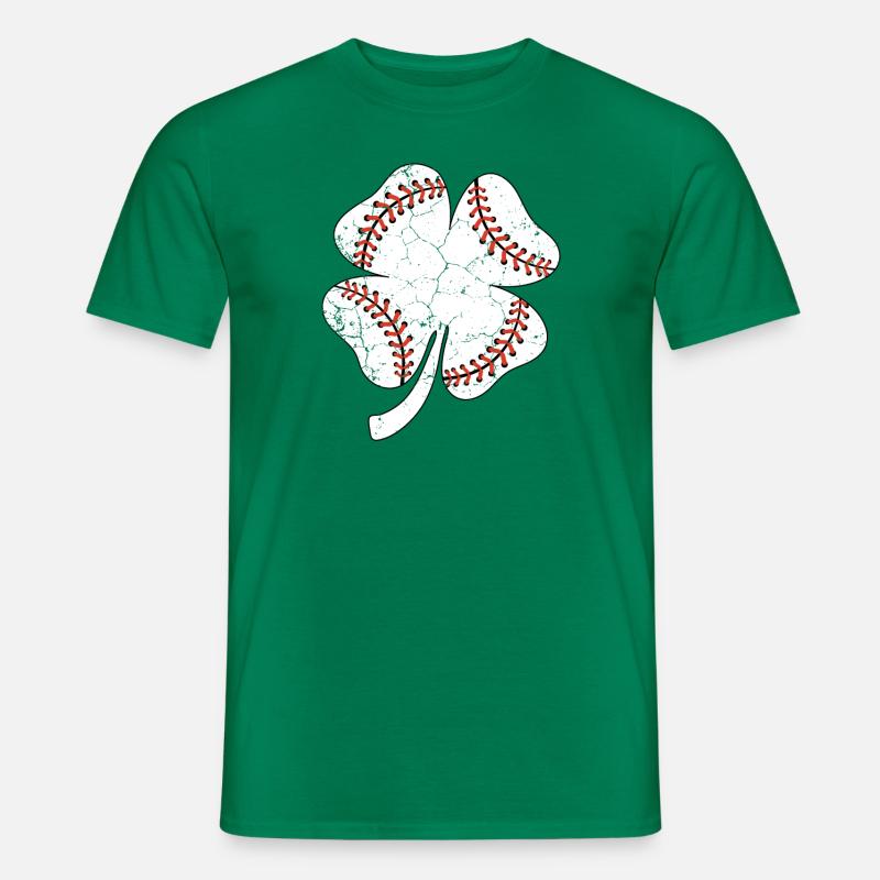 Baseball St Patricks Day, Leaf Clover, Kleeblatt - Männer T-Shirt - Kelly Green