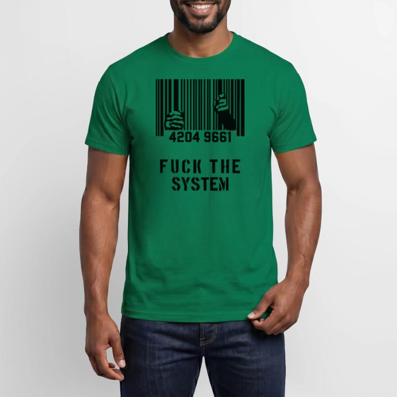 BAISER LE SYSTÈME Prison de code à barres T-shirt homme