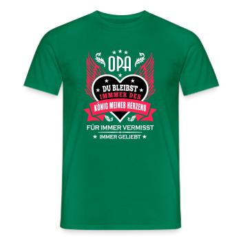 Opa - König meines Herzens - Männer T-Shirt - Kelly Green - Vorne - AI Model Male 178 dark (178cm)