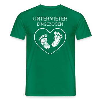 Schwangerschaft Babyfüße Untermieter eingezogen - Männer T-Shirt - Kelly Green - Vorne - AI Model Male 178 dark (178cm)