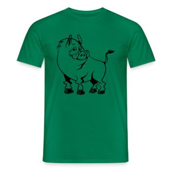 wildschwein frais doux drôle - T-shirt homme - vert - Devant - AI Model Male 178 dark (178cm)