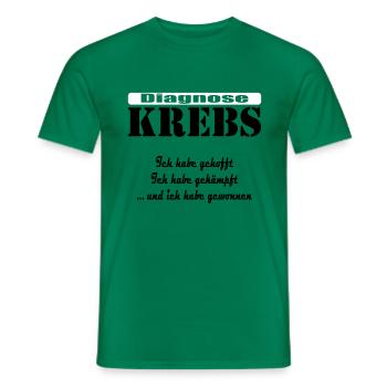 "Diagnose Krebs" by Claudia-Moda - Männer T-Shirt - Kelly Green - Vorne - AI Model Male 178 dark (178cm)