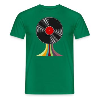 Vinyl record - retro - music - vintage - DJ - Men's T-Shirt - kelly green - Front - AI Model Male 178 dark (178cm)