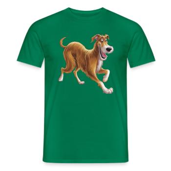 Irischer Wolfshund im Wald für Hunde Liebhaber - Männer T-Shirt - Kelly Green - Vorne - AI Model Male 178 dark (178cm)