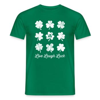 Live Lachglück - Männer T-Shirt - Kelly Green - Vorne - AI Model Male 178 dark (178cm)