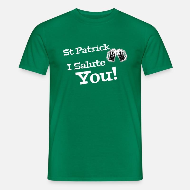St. Patrick, weißes Design - Männer T-Shirt - Kelly Green