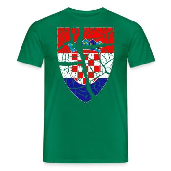 Croatia - Men's T-Shirt - kelly green - Front - AI Model Male 178 dark (178cm)
