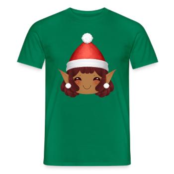 Entzückend Nöel Kobold mit Weihnachtsmannmütze - Männer T-Shirt - Kelly Green - Vorne - AI Model Male 178 dark (178cm)