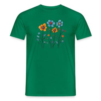 Mélange de fleurs - T-shirt homme - vert - Devant - AI Model Male 178 dark (178cm)