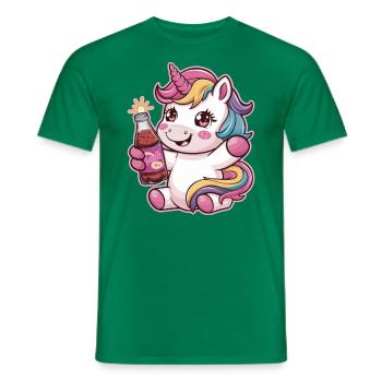 Kawaii Einhorn mit Limonadenflasche - Männer T-Shirt - Kelly Green - Vorne - AI Model Male 178 dark (178cm)