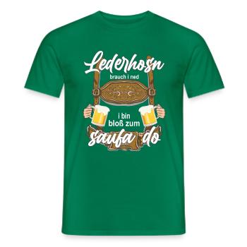 Bayrische Tracht Volksfest Lederhosn brauch i net - Männer T-Shirt - Kelly Green - Vorne - AI Model Male 178 dark (178cm)