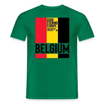 Eurovision Belgien - Männer T-Shirt - Kelly Green - Vorne - AI Model Male 178 dark (178cm)