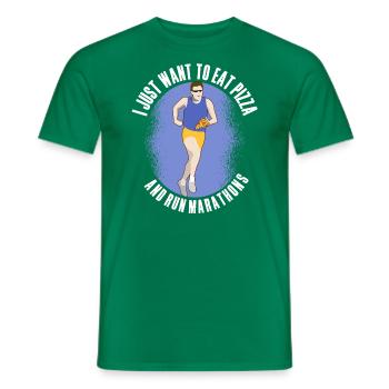 Pizza Und Marathon Läufer Laufen - Männer T-Shirt - Kelly Green - Vorne - AI Model Male 178 dark (178cm)