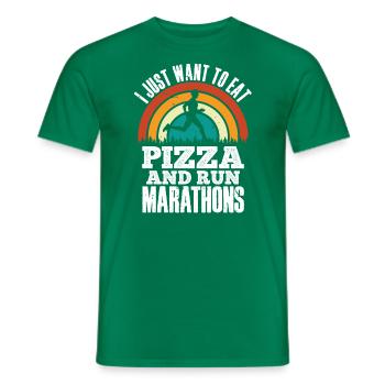 Pizza Und Marathon Läufer Laufen - Männer T-Shirt - Kelly Green - Vorne - AI Model Male 178 dark (178cm)