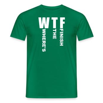 WTF Wo ist das Ziel - Running Runner - Männer T-Shirt - Kelly Green - Vorne - AI Model Male 178 dark (178cm)