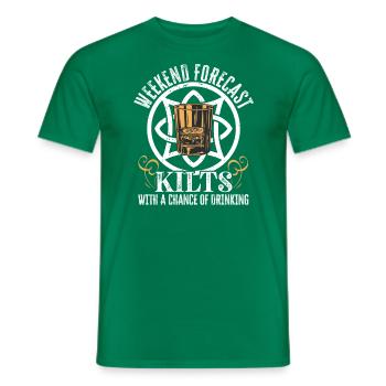 Herrenrock Schottenrock Kilt Schottland Spruch - Männer T-Shirt - Kelly Green - Vorne - AI Model Male 178 dark (178cm)