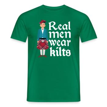 Kilt Männer Spruch Schottenrock - Männer T-Shirt - Kelly Green - Vorne - AI Model Male 178 dark (178cm)