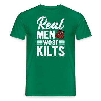 Kilt Männer Spruch Schottenrock - Männer T-Shirt - Kelly Green - Vorne - AI Model Male 178 dark (178cm)