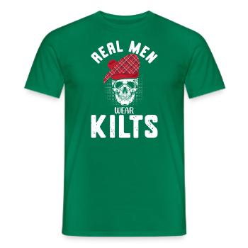 Kilt Männer Spruch Schottenrock - Männer T-Shirt - Kelly Green - Vorne - AI Model Male 178 dark (178cm)