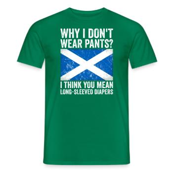 Schottischer Kilt Tracht - Schottenrock Schottland - Männer T-Shirt - Kelly Green - Vorne - AI Model Male 178 dark (178cm)