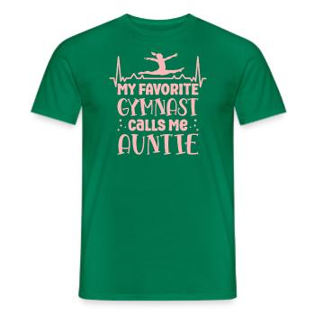 Ma gymnaste préférée m’appelle Tante Gymnastique - T-shirt homme - vert - Devant - AI Model Male 178 dark (178cm)