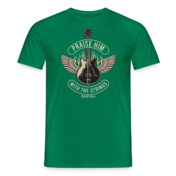 Lobe Ihn Mit Den Saiten Christliche Kirchenmusik - Männer T-Shirt - Kelly Green - Vorne - AI Model Male 178 dark (178cm)