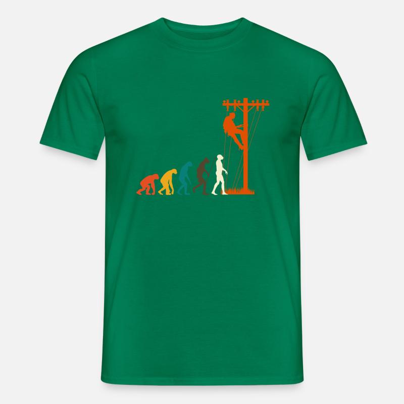 Freileitungsmonteur Elektriker Evolution - Männer T-Shirt - Kelly Green