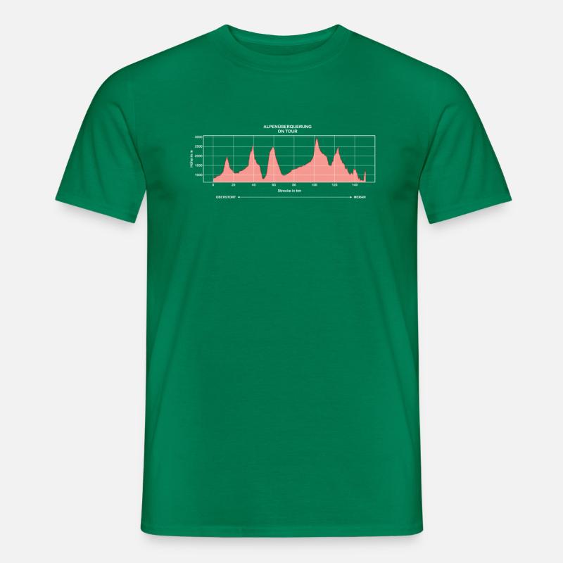 Alpenüberquerung Fernwanderweg E5 - Männer T-Shirt - Kelly Green