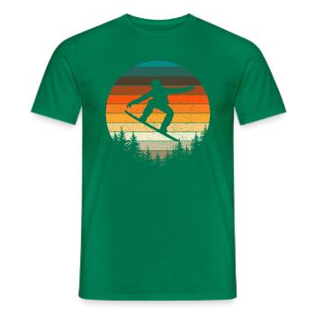 Vintage Snowboard Snowboarder - T-shirt homme - vert - Devant - AI Model Male 178 dark (178cm)