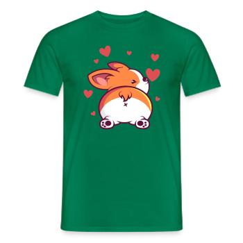 Cardigan Welsh Corgi pour un porte-corgi - T-shirt homme - vert - Devant - AI Model Male 178 dark (178cm)