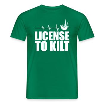 Schottischer Kilt Tracht - Schottenrock Schottland - Männer T-Shirt - Kelly Green - Vorne - AI Model Male 178 dark (178cm)